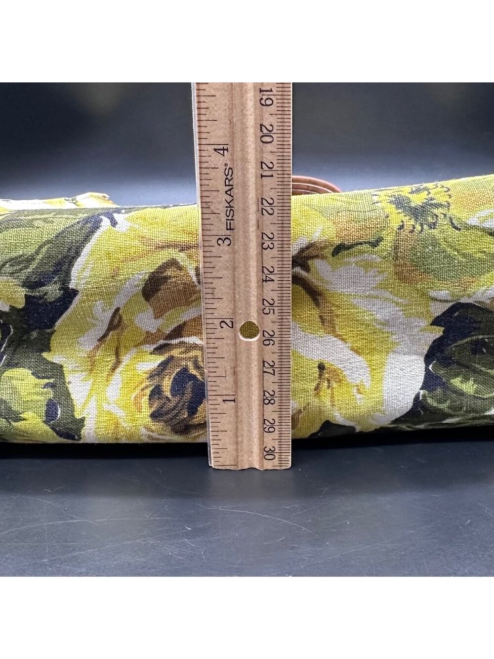 Vintage Floral Canvas Tote Bag Top Handle Purse Handbag Yellow Rose Mid Century - Picture 12 of 12